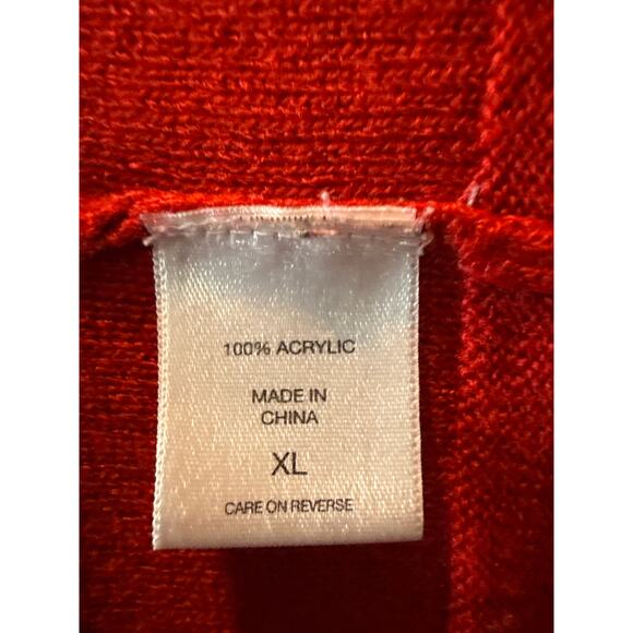 New York & Company Women's XL Red Open Front Cardigan Sweater - Picture 7 of 8